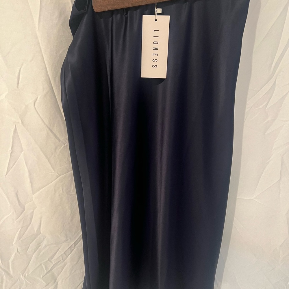 Lioness Navy Satin Skirt